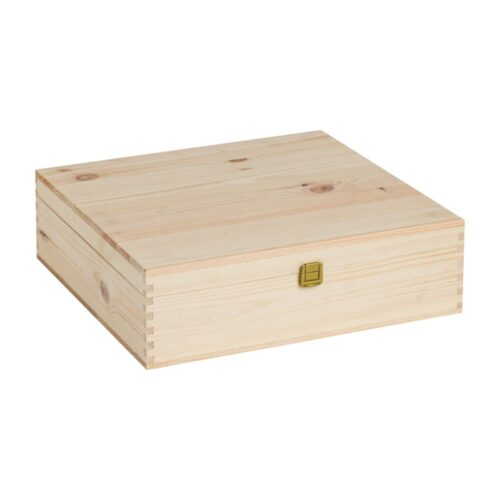 CASSETTA LEGNO 4 bottiglie standard 750 ml, chiusura con cerniere